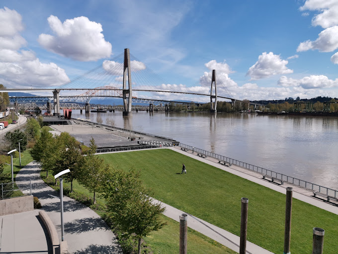 New Westminster waterfront and Pattullo Bridge