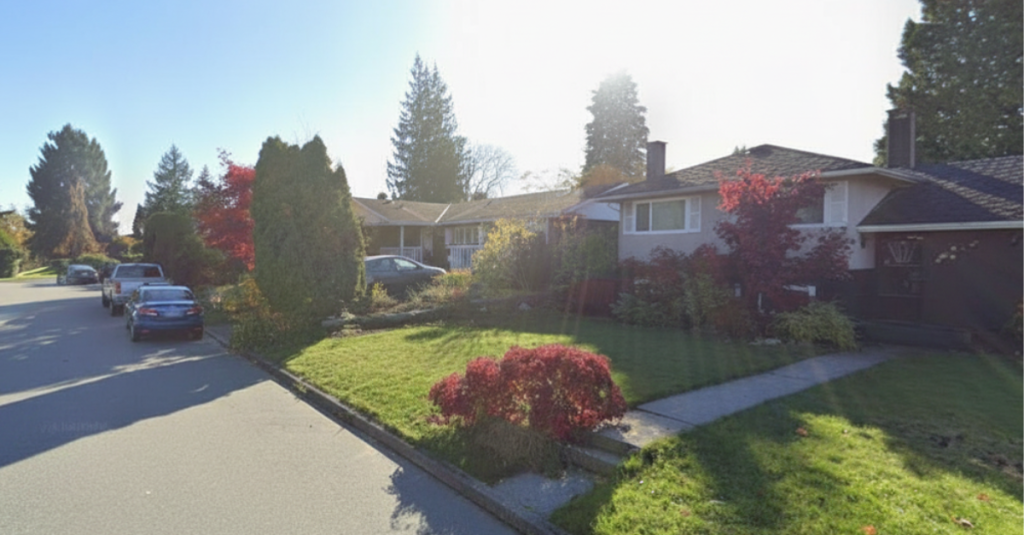Residential street in The Crest Burnaby with mature trees