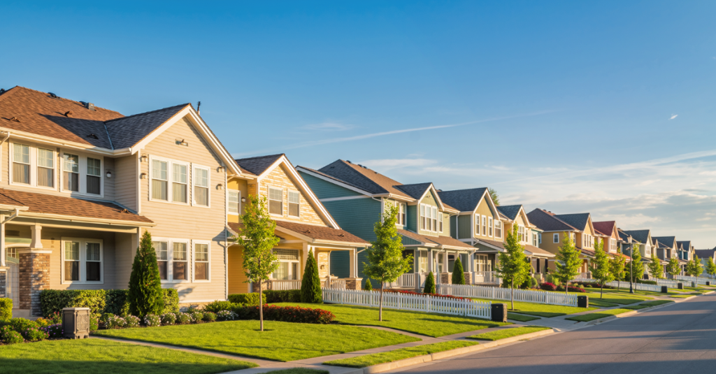 walking through a neighbourhood evaluating walkability and local amenities